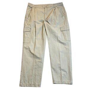 Columbia Mens Cargo Pants 40" Waist  Beige 100% Cotton Casual Outdoor Wear RIPS